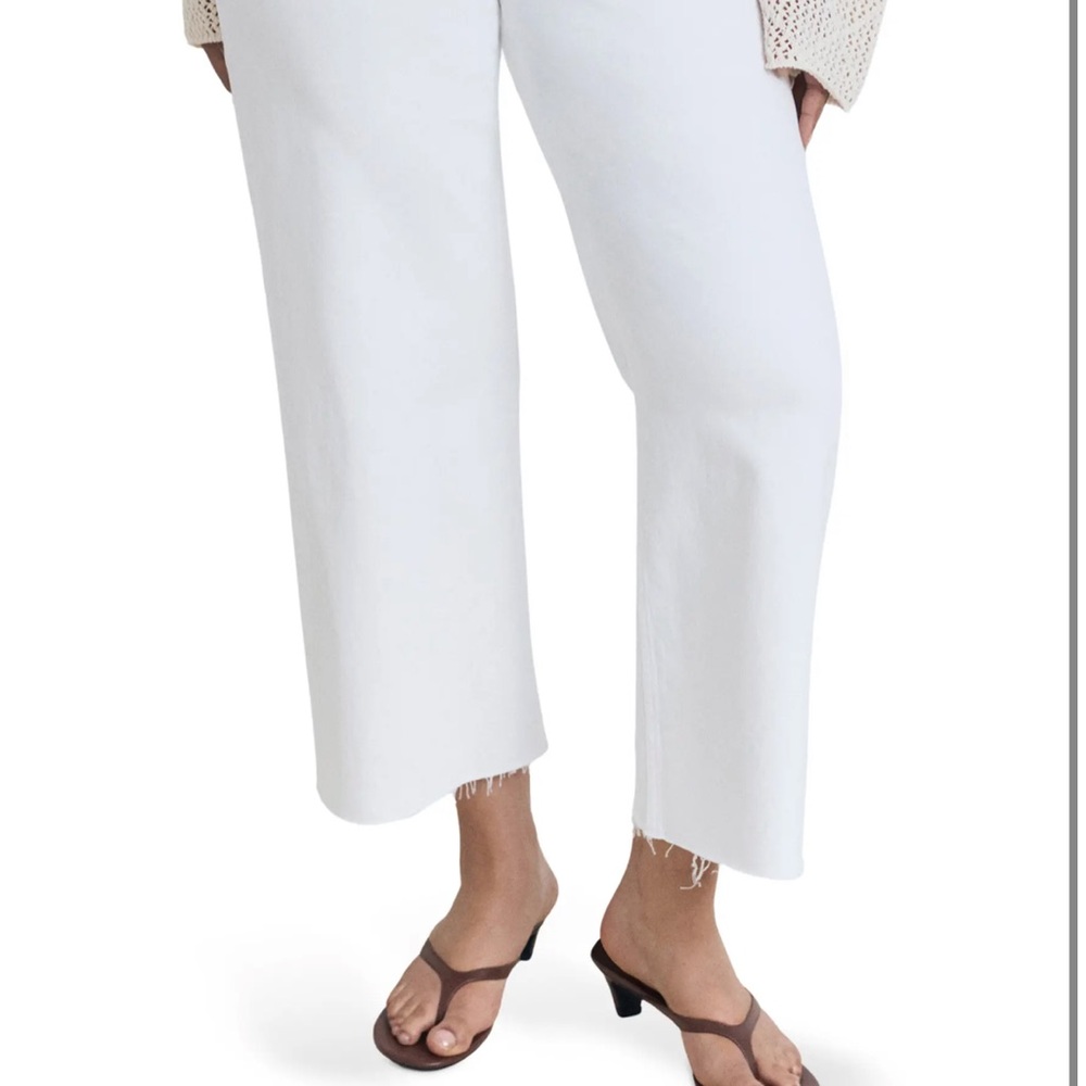 Mango Catherin Frayed Wide-Leg Jeans